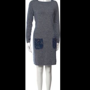 ❌SOLD EBAY❌Chanel 2012 Blue Mini Cashmere Dress Fr 42